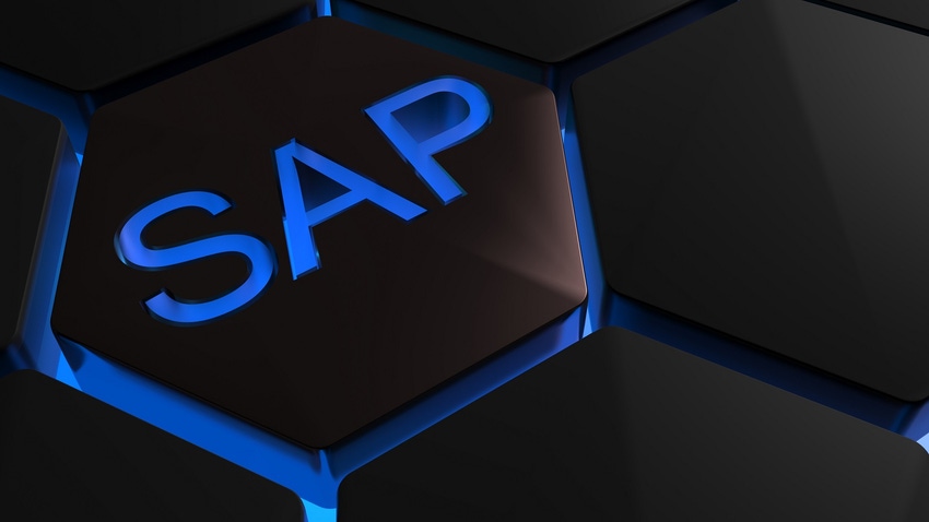 SAP on hexagons in blue backlight SAP on hexagons in blue backlight
