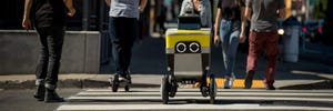 Serve Robotics' delivery robot in action