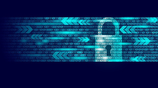 Image shows digital lock guard sign binary code number. Big data personal information safety technology closed padlock. Blue Image shows digital lock guard sign binary code number. Big data personal information safety technology closed padlock. Blue