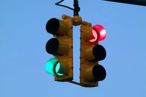 Traffic lights at an intersection