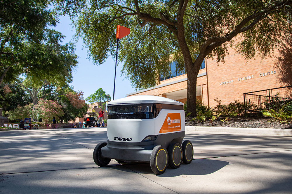 GrubHub, Starship Launch Robot Delivery At Sam Houston State University