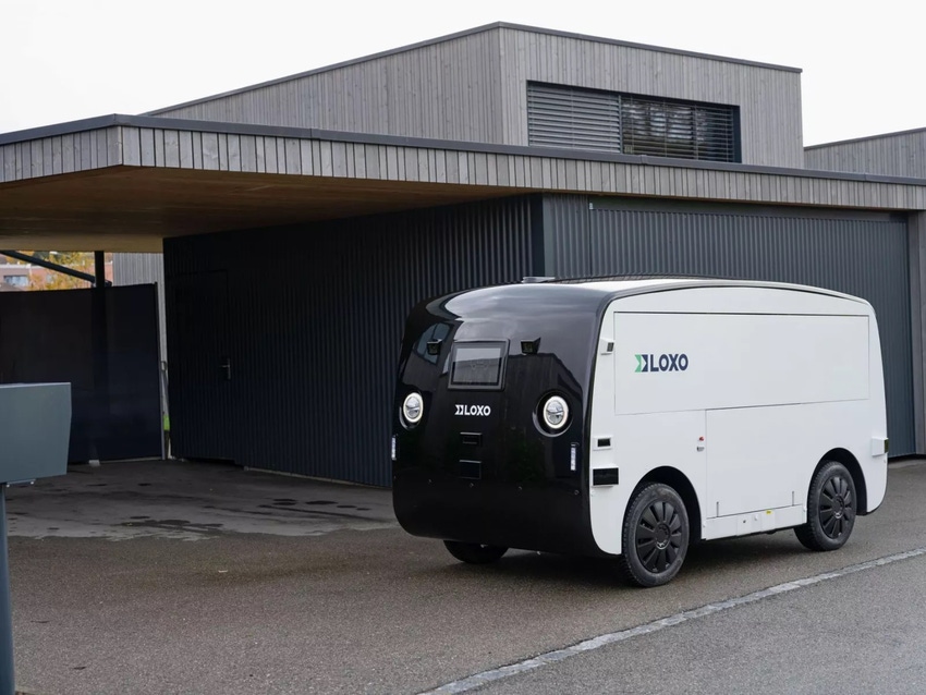 Image shows LOXO's autonomous and zero-emission delivery vehicle with InnovizOne LiDAR