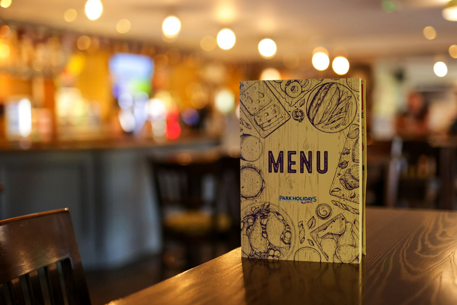 A picture of a menu at Beauport Holiday Park in Sussex