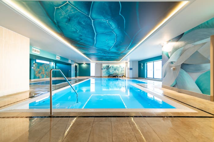 Luxury swimming pool at Rye Harbour holiday park
