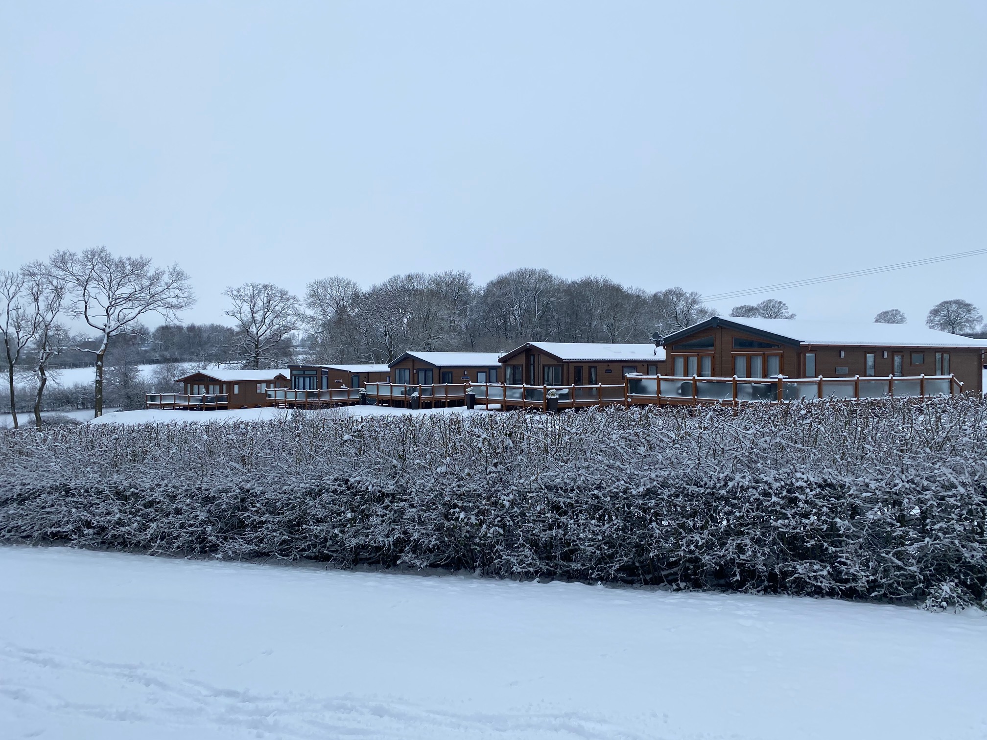 Lodges in snow Malvern View