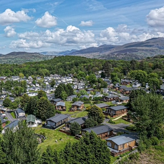 aerial shot of Brynteg in North Wales