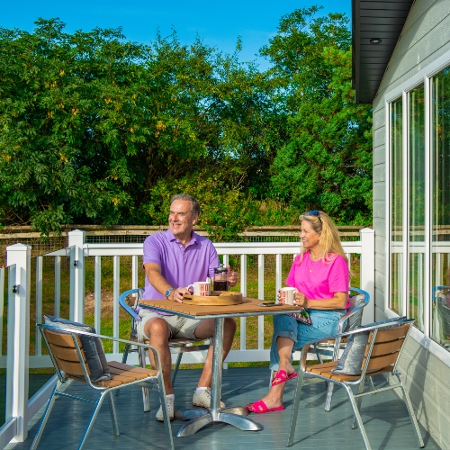 private decking with outdoor furniture