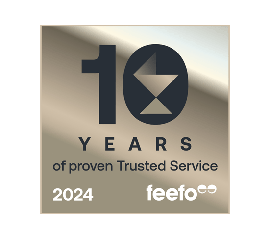 10 years of proven trusted service Feefo award