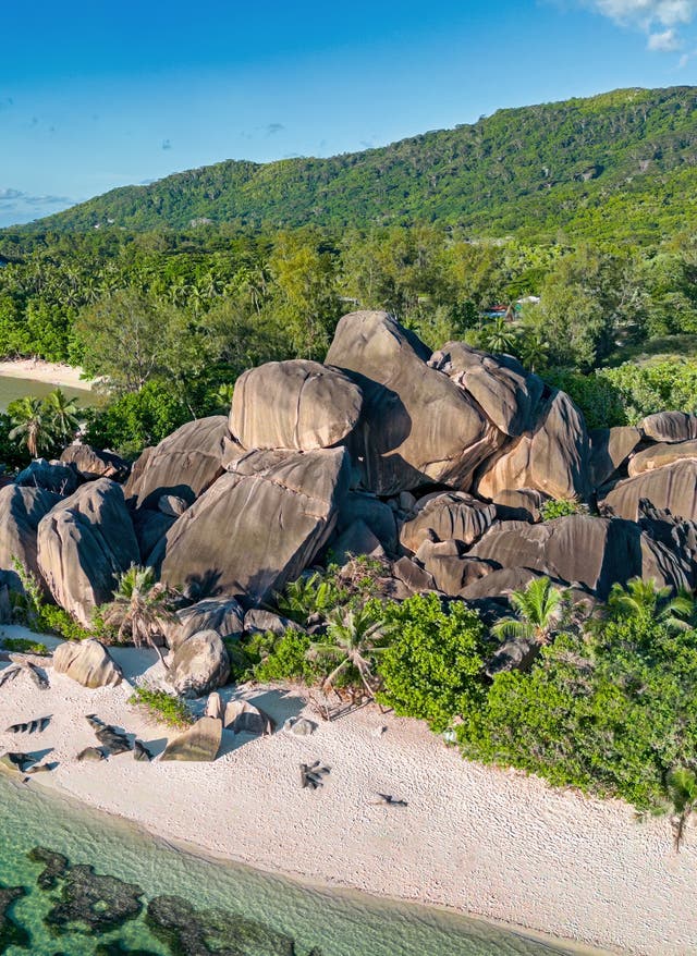 Seychelles Plage avec rochers et nature aux Seychelles