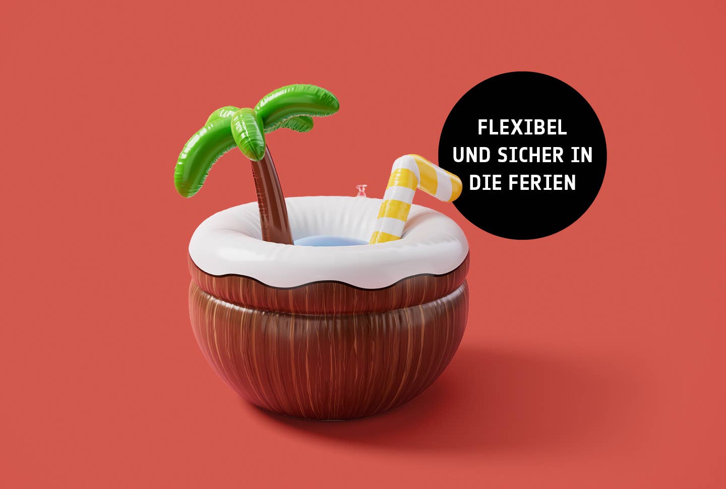 Kokosnuss-Floatie mit Text