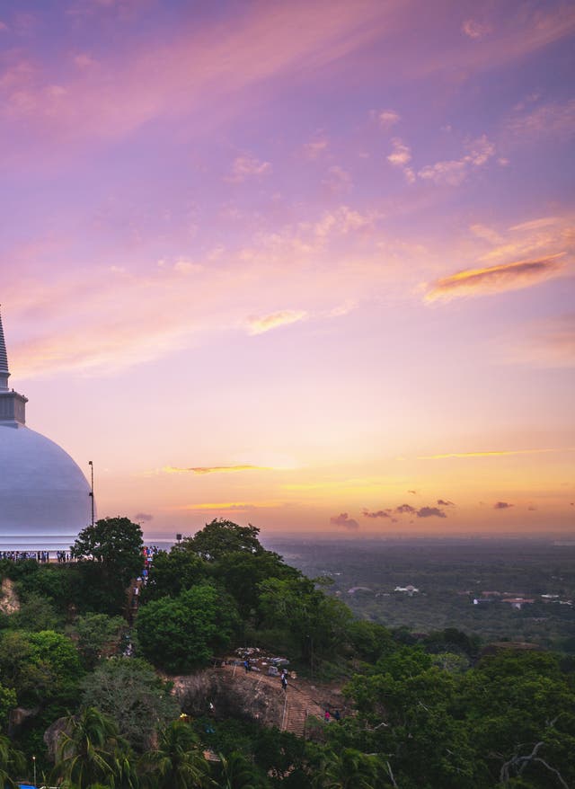 Sri Lanka Temple au Sri Lanka au crépuscule
