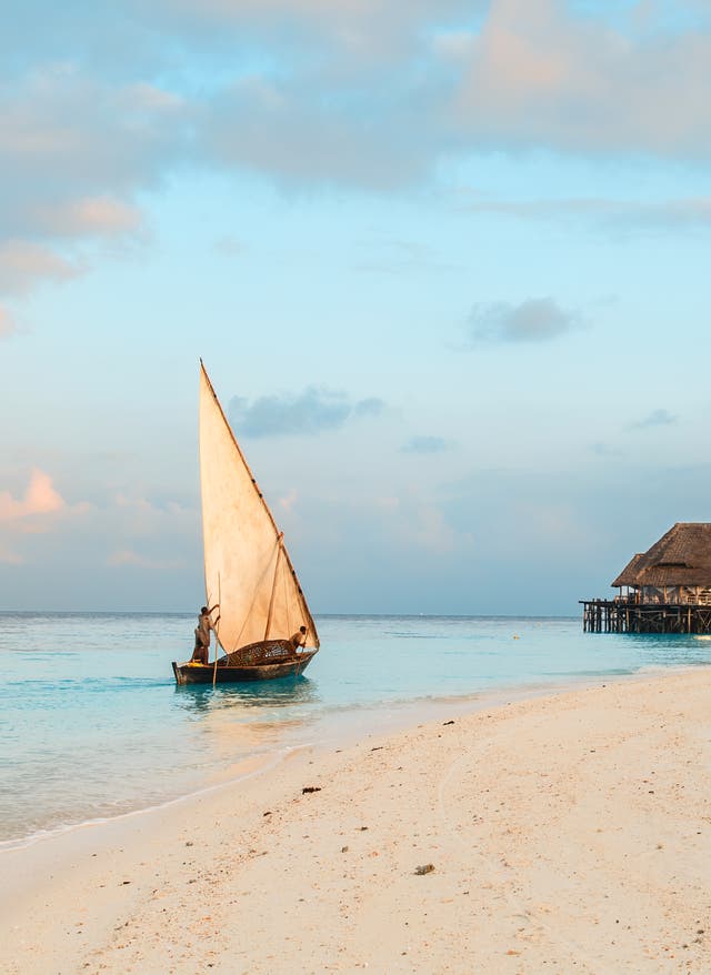 Zanzibar Plage avec bateau à Zanzibar