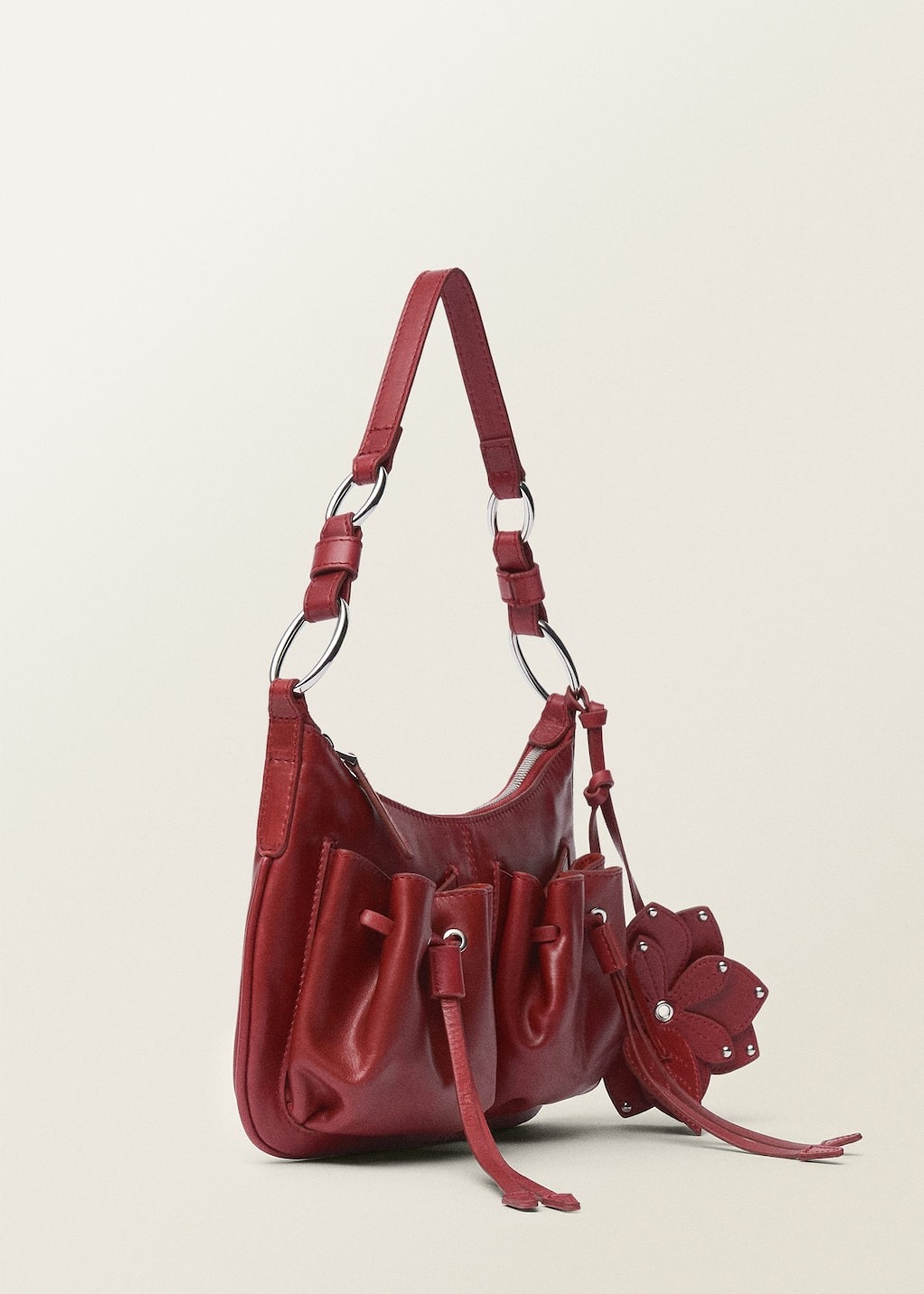 A pink heart-shaped bag.