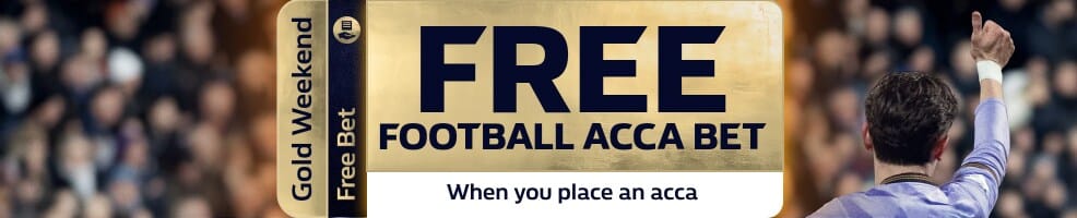 Opt in and place a football acca of 4+ selections, and we’ll match your stake with a football acca free bet