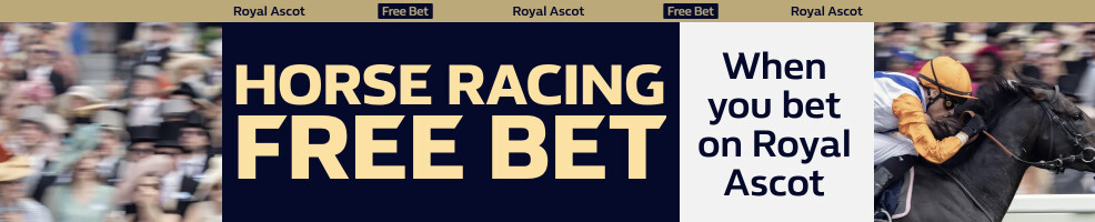 Opt in and place a bet on Royal Ascot, and we’ll match your stake with a Horse Racing free bet