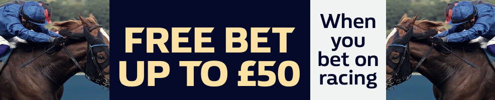 Opt in and place a bet on Horse Racing, and we’ll match your stake with a Horse Racing free bet