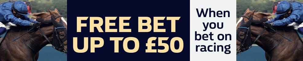 Opt in and place a bet on Horse Racing, and we’ll match your stake with a Horse Racing free bet