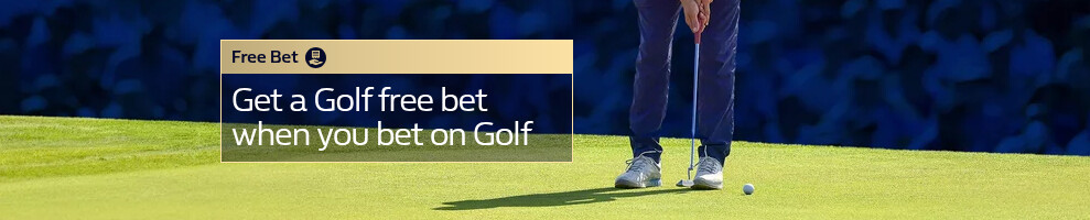 Get a Golf free bet, when you place a bet on Golf.