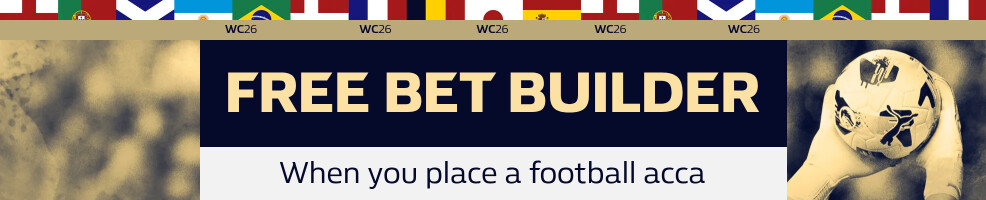Opt in and place a football acca of 2+ selections, and we’ll match your stake with a football Bet Builder free bet