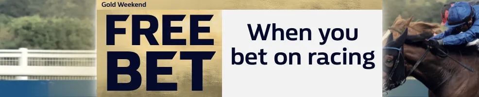 Opt in and place a bet on Horse Racing, and we’ll match your stake with a Horse Racing free bet
