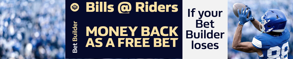 Your money back as a free bet if your Bills @ Raiders Bet Builder loses