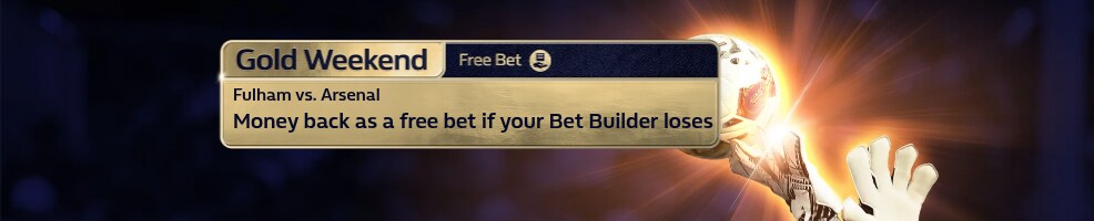 Your money back as a free bet if your Fulham v Arsenal Bet Builder loses
