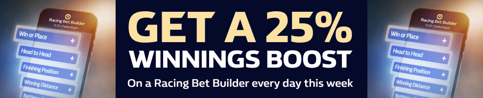 Get a 25% Winnings Boost to use on Racing Bet Builder