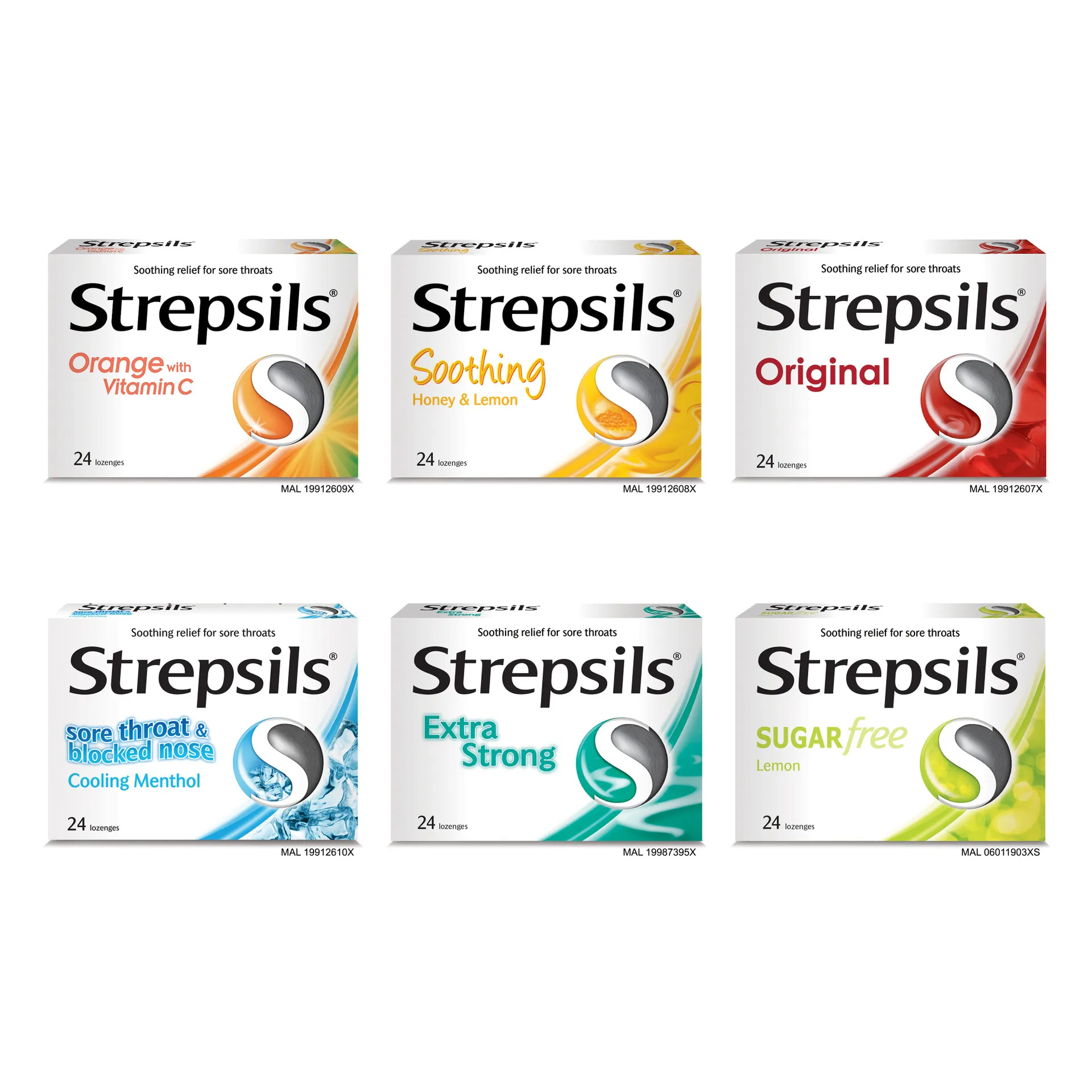 Range of Strepsils Core products