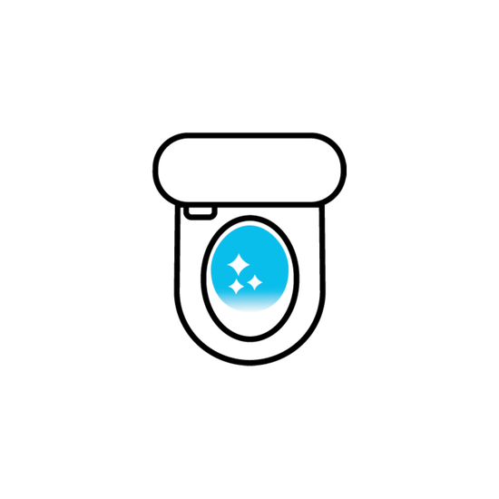 Icono de inodoro con agua visto desde arriba