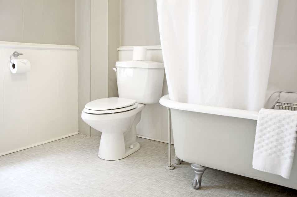 Modern bathroom with bath