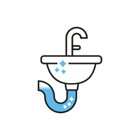 Sink with drain icon