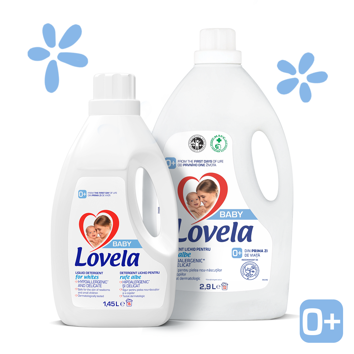 Detergent lichid Lovela Baby, rufe albe