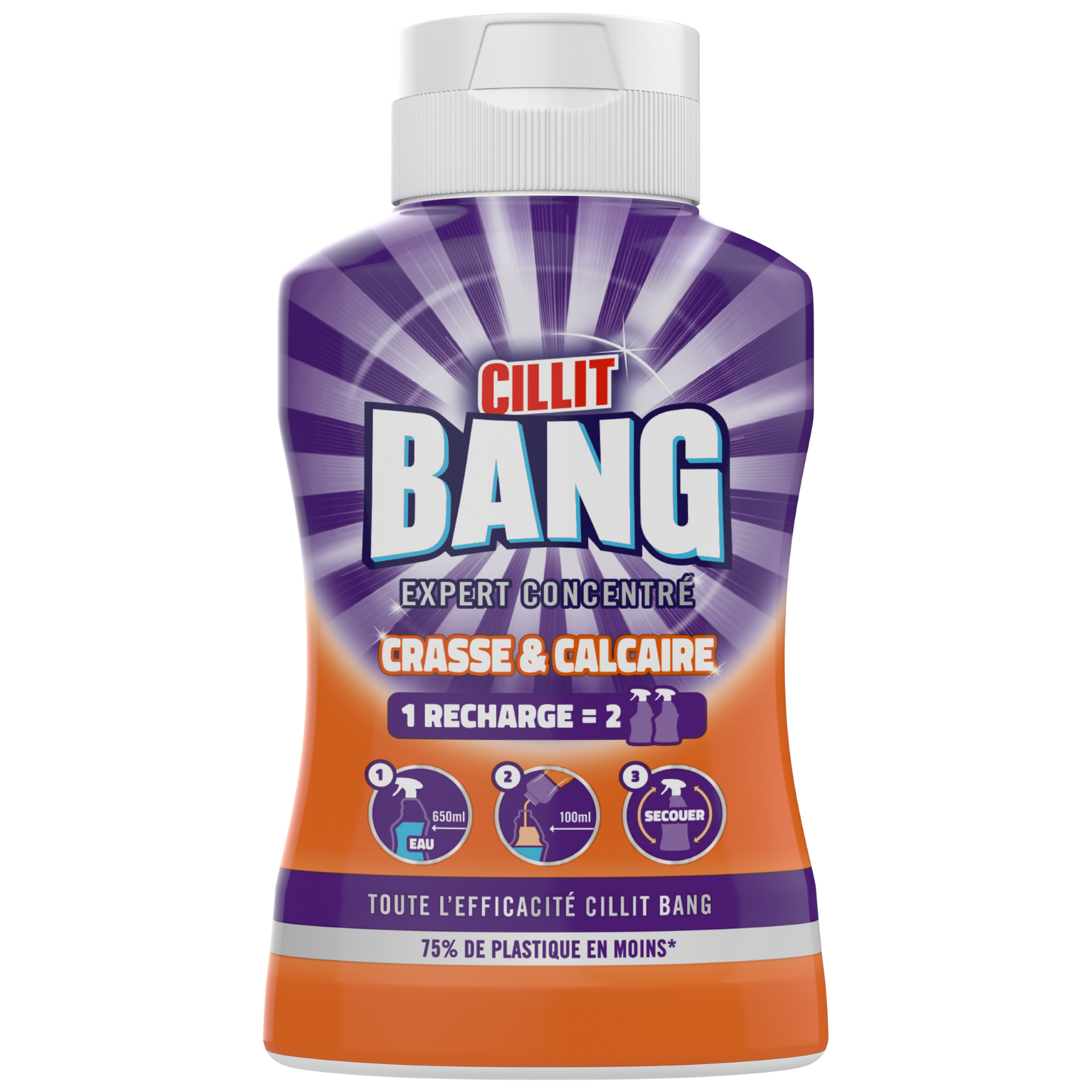 Visuel de l'avant du Recharge Expert Concentré Crasse & Calcaire 200ml