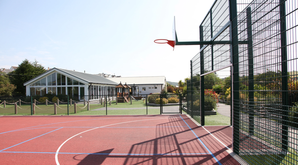 The sports court at Par Sands Holiday Park