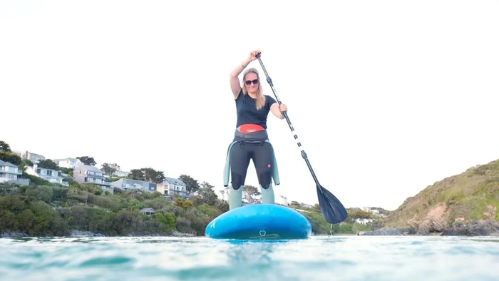 Paddleboard at Perranporth beach near Oyster Bay Coastal & Country Retreat, Cornwall