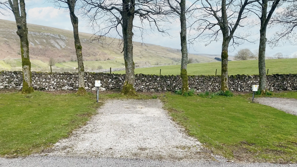 The touring field at Littondale holiday park, Yorkshire Dales
