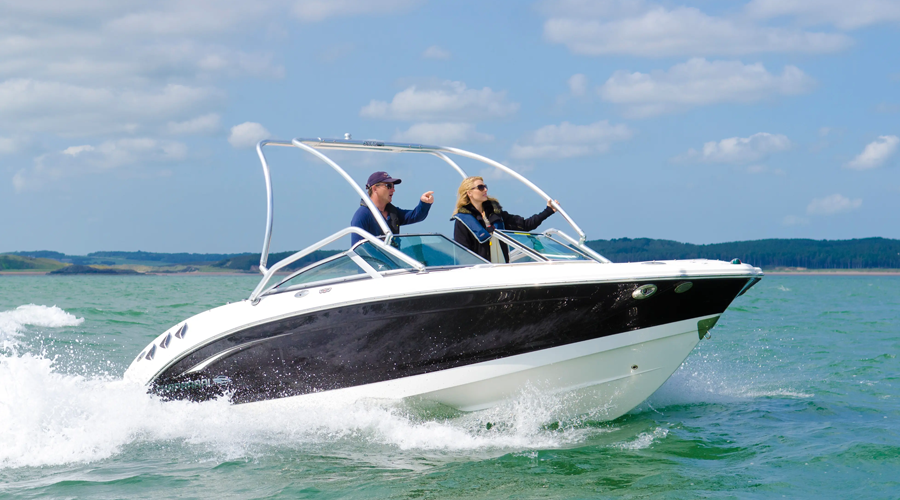 A couple on a boat
