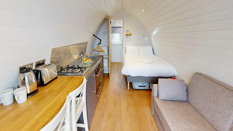 Glamping pod interior