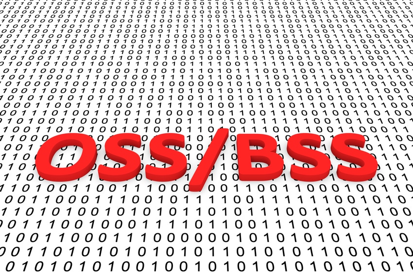 OSS BSS in the form of binary code, 3D illustration
