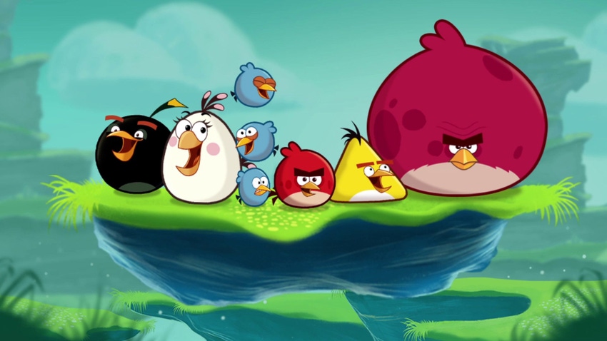 Angry birds mobile game footage
