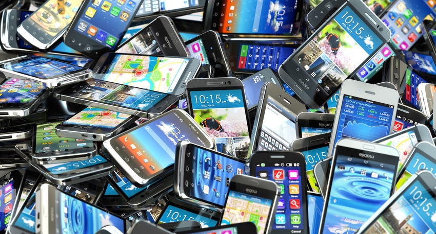 pile of smartphones