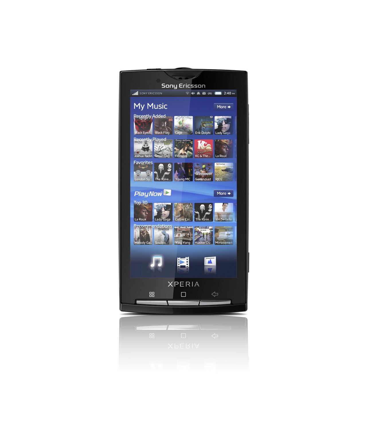 The Xperia X10, one of Sony Ericsson's 2010 Android flagships