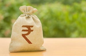 Money bag with indian rupee symbol