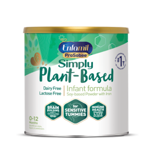 Enfamil ProSobee Simply Plant-Based infant formula powder can, dairy-free and lactose-free for 0-12 months
