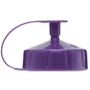 Purple medical transfer lid with curved tubing attachment for NeoMed bottles