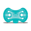 Teal MAM preemie pacifier with symmetrical shield design and ventilation holes
