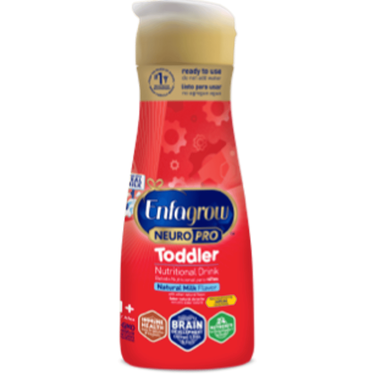 Enfagrow NeuroPro Toddler nutritional drink powder in red container with gold lid, 32 oz size