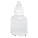 White plastic nursing bottle with soft squeeze body and specialized nipple designed for babies with cleft lip or palate conditions