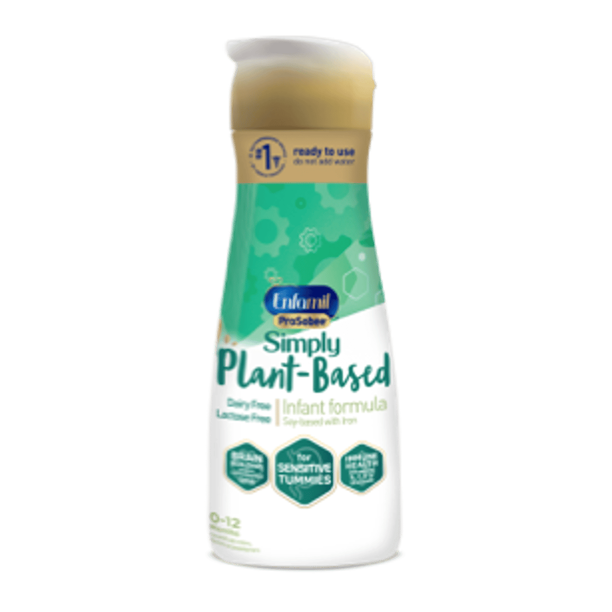 Enfamil ProSobee Simply Plant-Based infant formula ready-to-feed bottle with green and white packaging