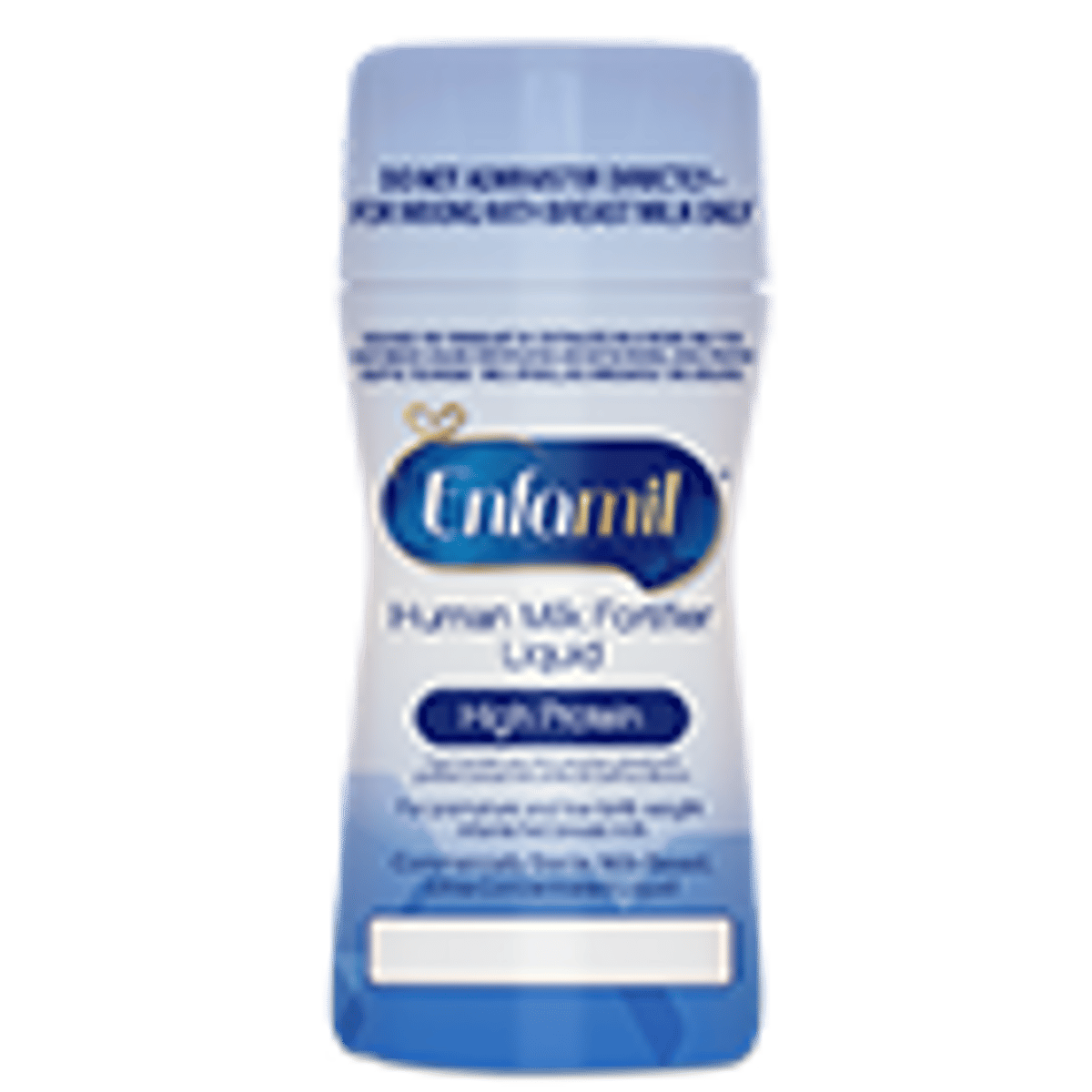 Enfamil Human Milk Fortifier liquid high protein formula bottle in blue and white packaging